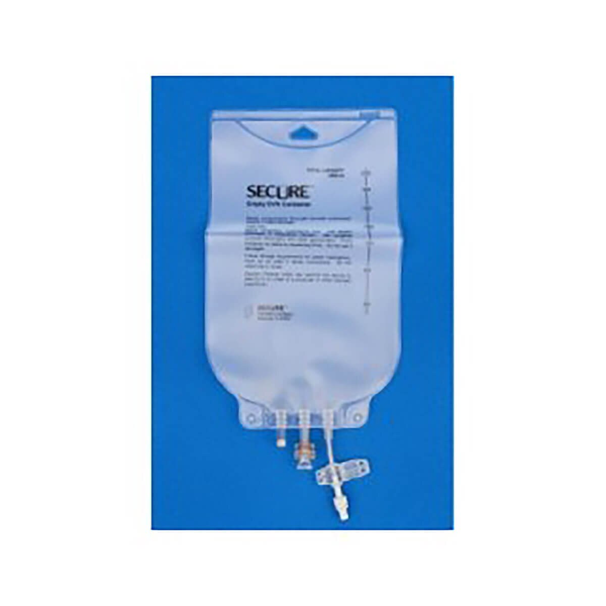 Metrix Secure 664 Series clear EVA legless bag with male screw connector, 3,000 mL