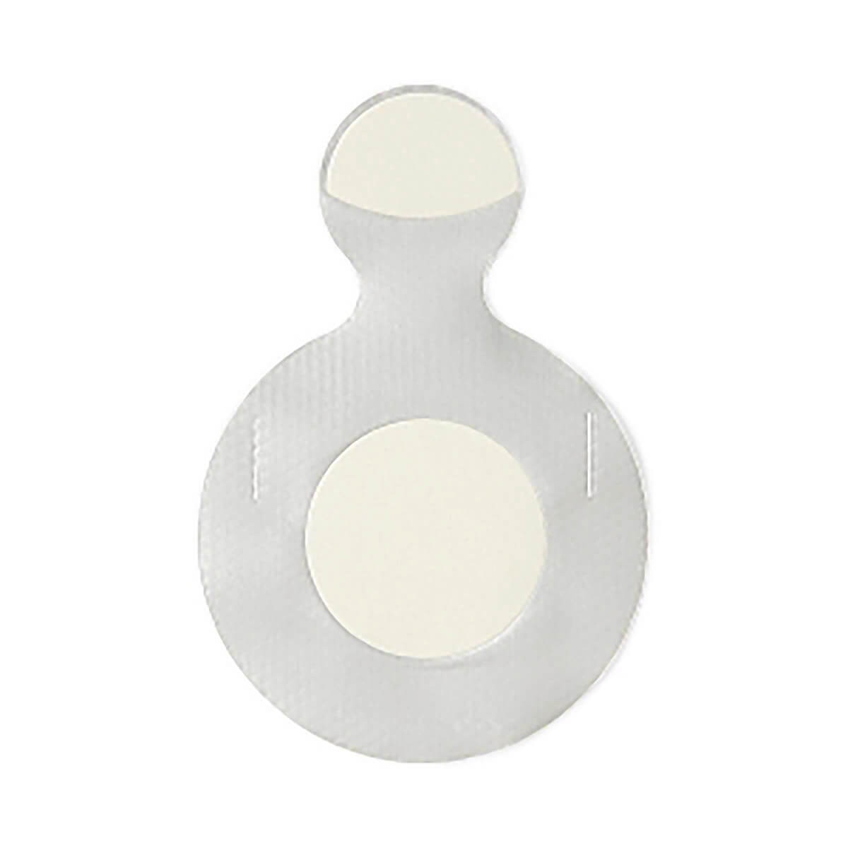 Reverse side of a ChemoPlus IVA silver vial seal showing the pressure-sensitive adhesive