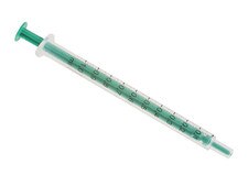 Air-Tite 1 mL Syringe with Graduated Barrel and Green Plunger