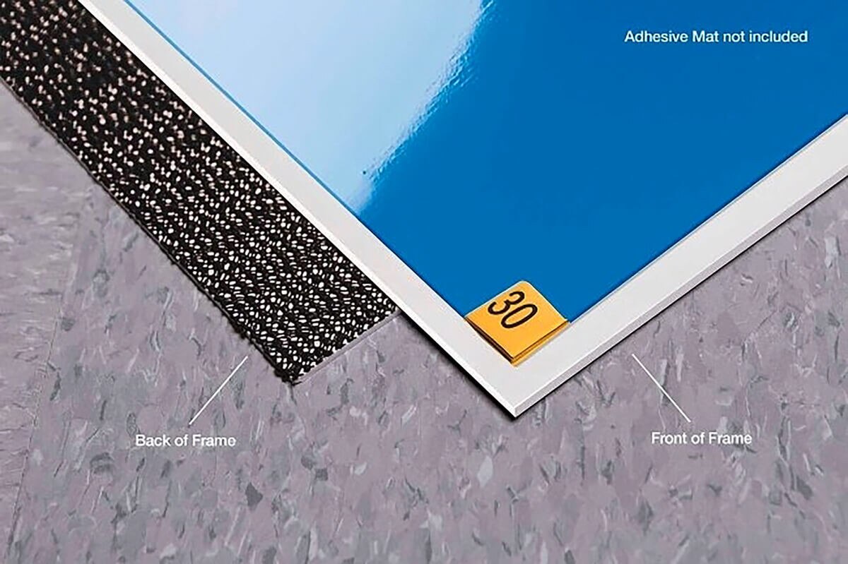 Non-Skid, White Tacky Mat Frame, 36x46