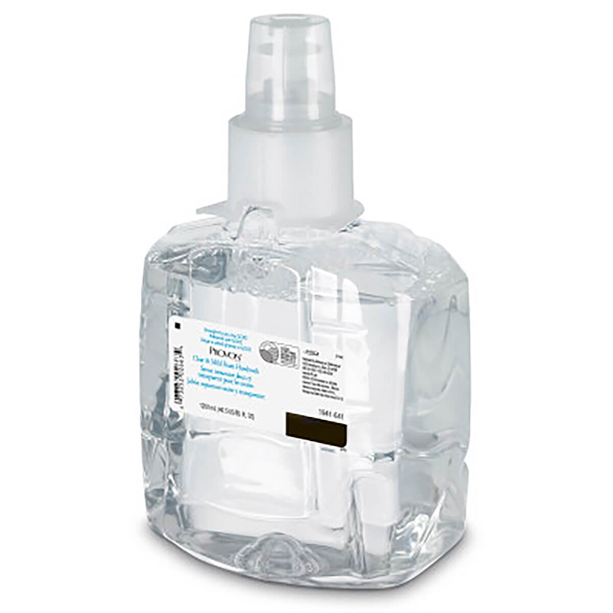 Angled side view of the PROVON Clear & Mild Foam Soap refill cartridge highlighting the cartridge shape and dispensing top.