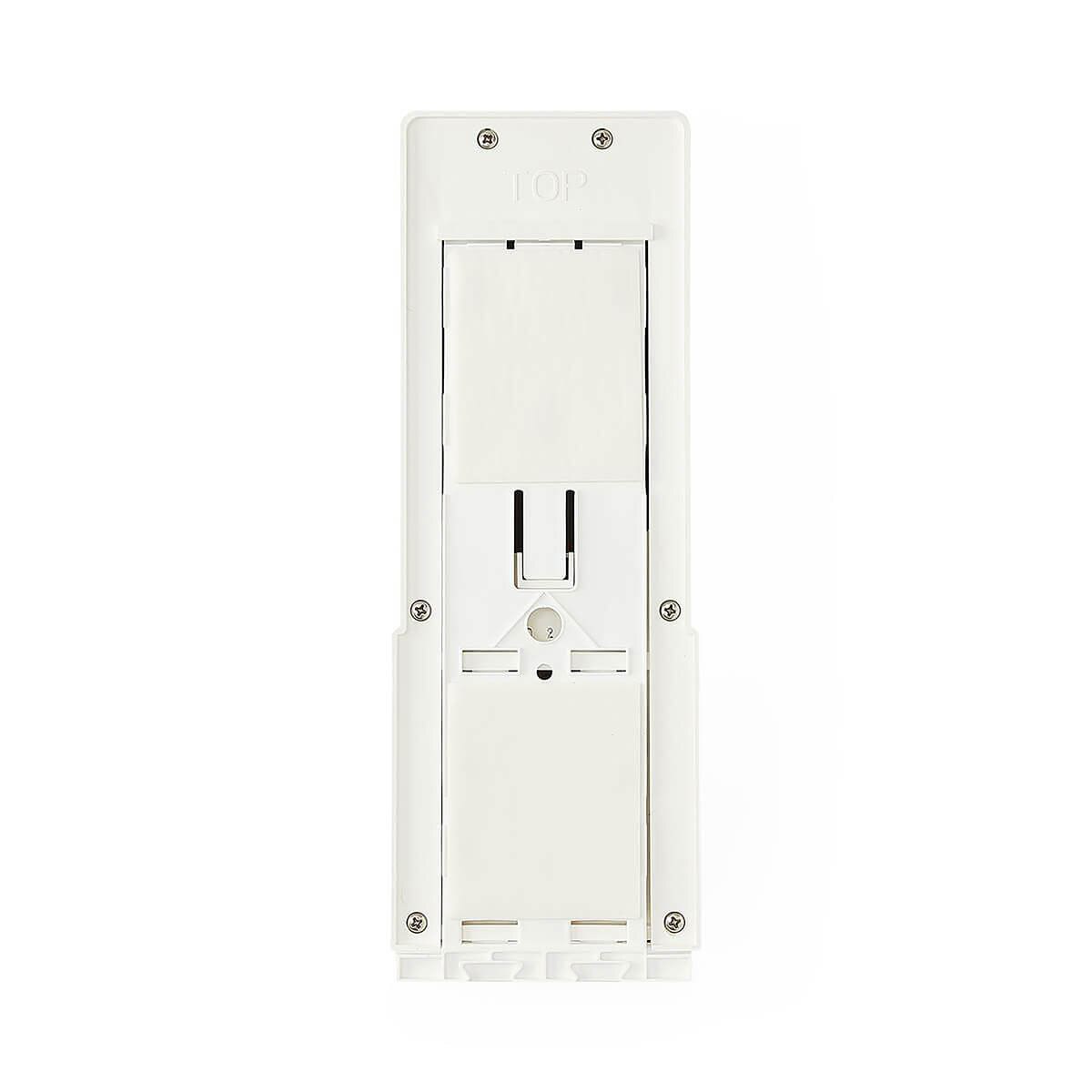 Back view of the automatic Sterillium microbial liquid sanitizer dispenser showing the mounting plate, screw points, and internal access panel.