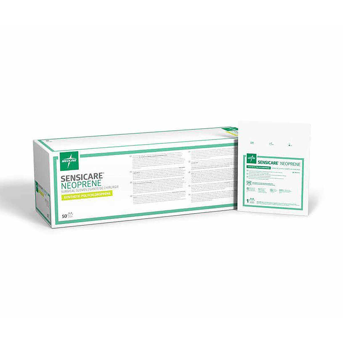 SensiCare chemo-rated neoprene surgical gloves box and sterile pouch