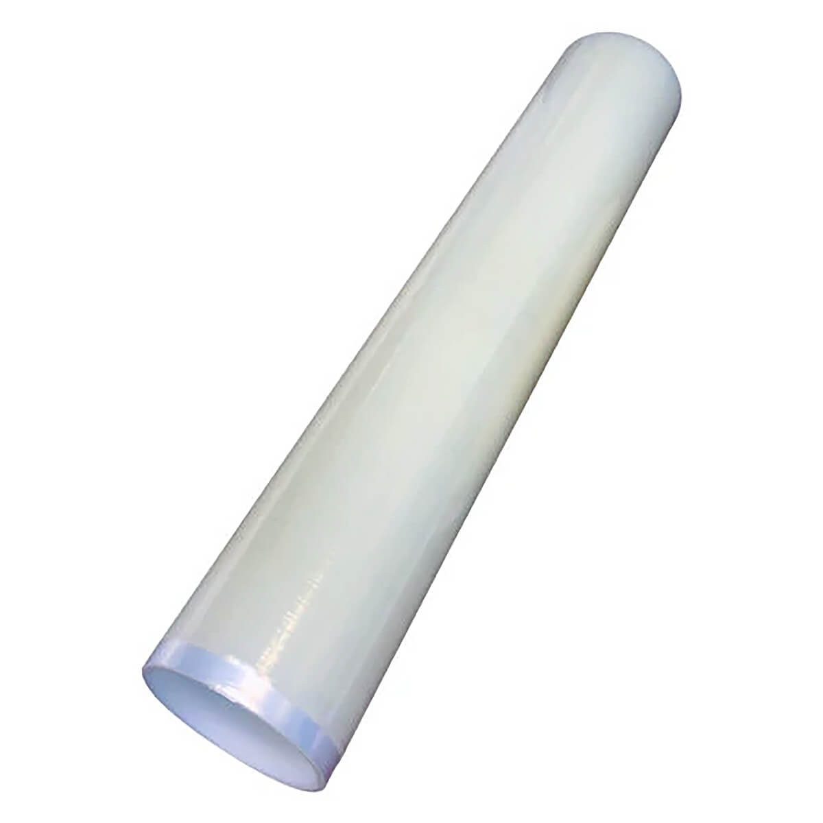 Clear 18-inch replacement tacky roller film shown as a standalone cylindrical refill.