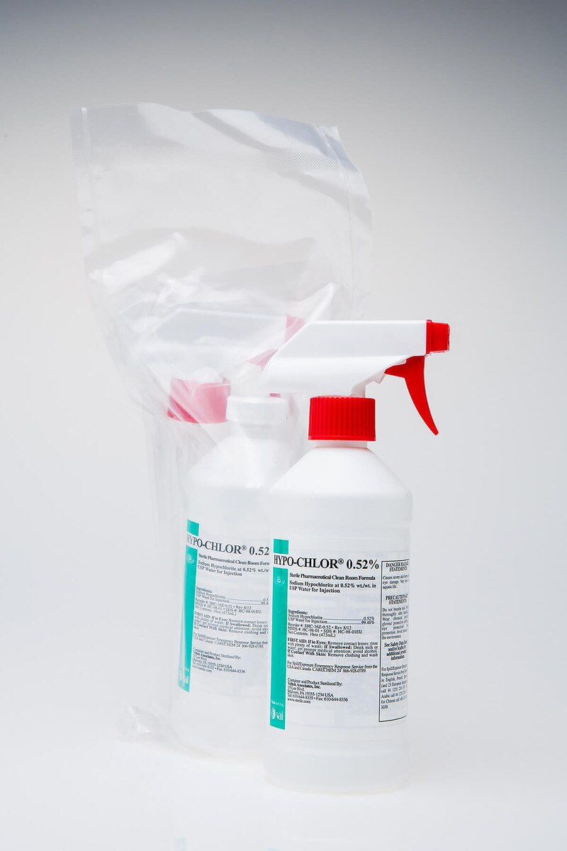 HYPO-CHLOR 0.52% sterile 16oz trigger spray bottles with one sealed and one unbagged