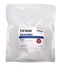 Packaged TechniSat TX1045 wipes in sealed clear bag, labeled 70% IPA pre-saturated wipes, size 6x8.