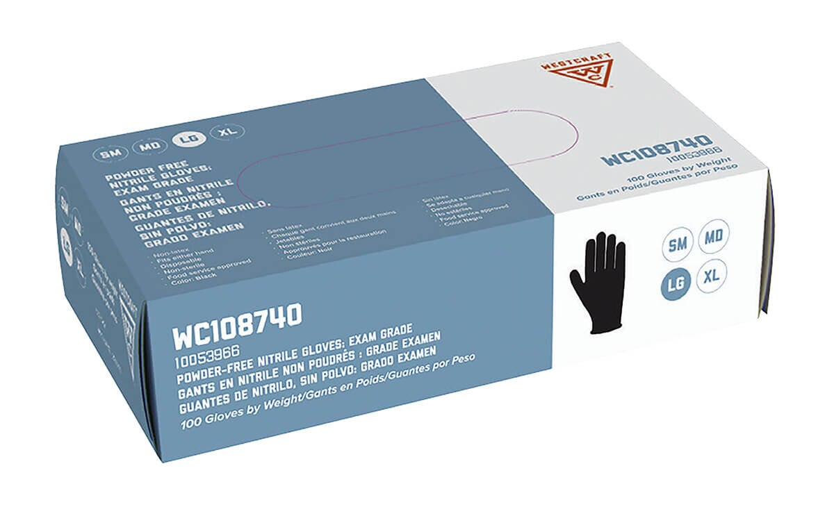 Chemo-rated nitrile exam gloves box packaging, powder-free disposable gloves